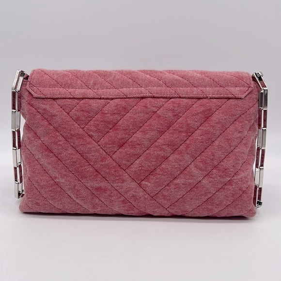 Isabel Marant NWT Merine Quilted Denim Shoulder  Crossbody Bag Pink - Picture 5 of 16